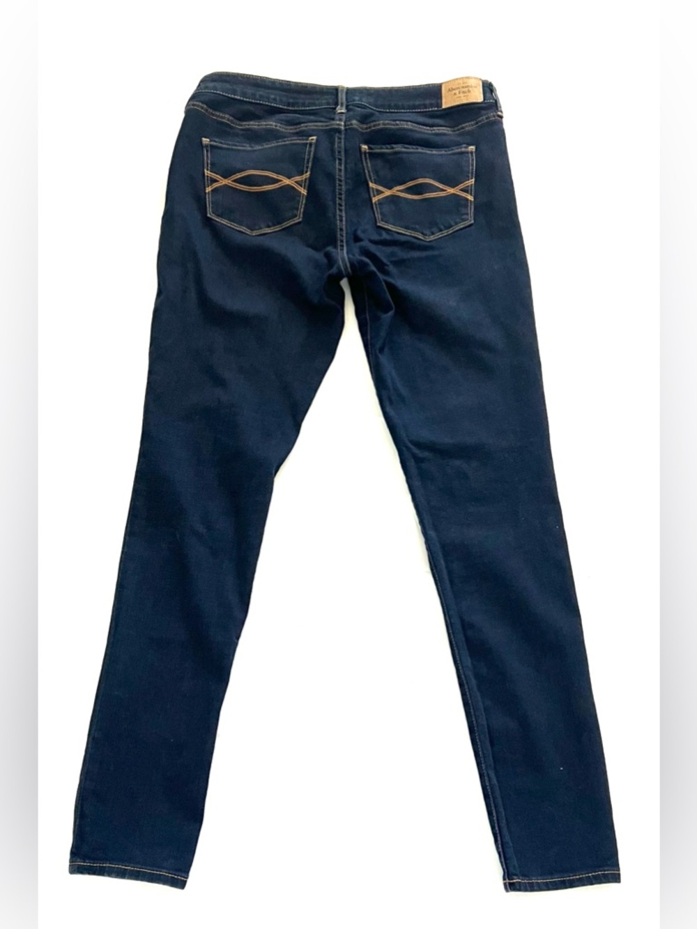 Abercrombie & Fitch Women’s 30 X 31 Dark Blue Skinny Stretch Denim Rocker - Picture 2 of 10